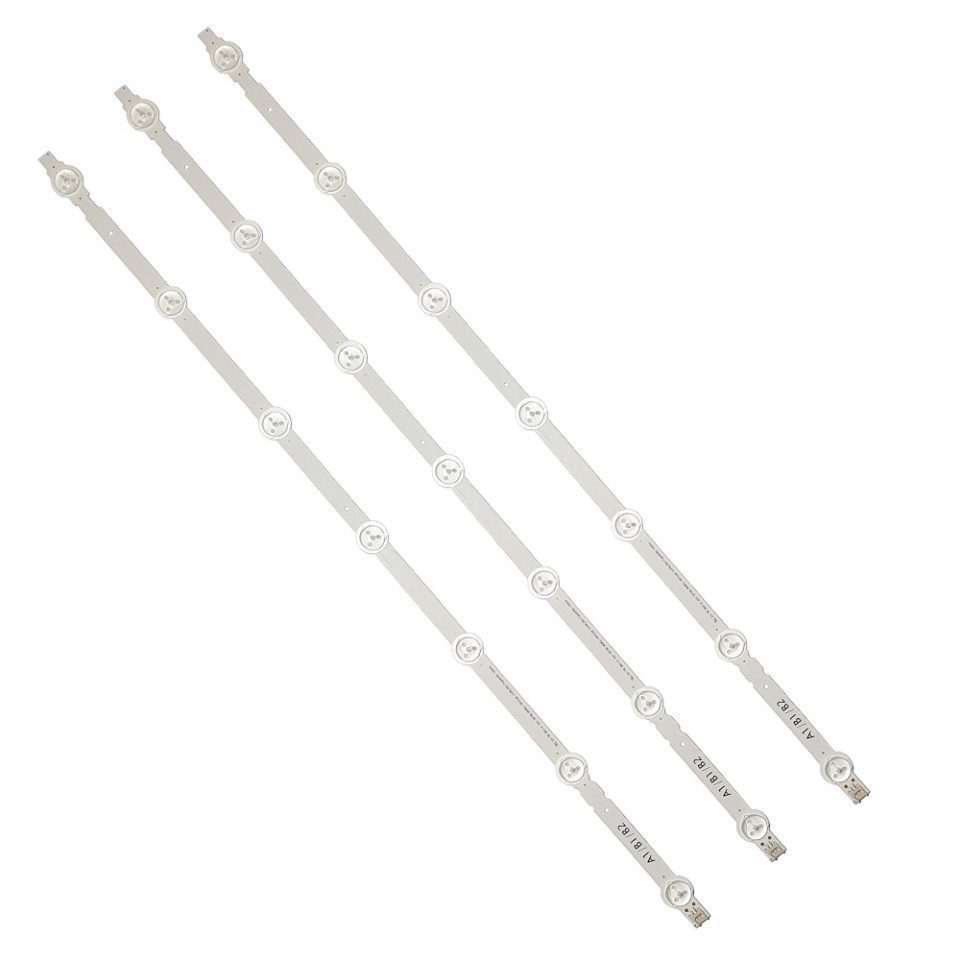 Înainte de a comanda acest kit de LED-uri, vă rugăm să verificați că benzile de LED-uri din televizorul dumneavoastră au 3 linii de 7 LED-uri. Set barete LED LG 32 inch originale, 3 barete de 7 LED uri, 6916L-1437A 6916L-1438A , cu banda termoconductoare dublu adeziva cod09 - imagine 2