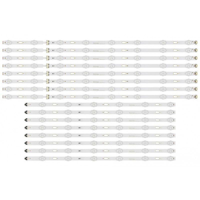 Set 16 barete LED pentru televizor LED SAMSUNG V5DU-650DCA (B)-R1 : UE65MU6202, UE65KU6172, UE65JU7500, UE65JU6000, UE65JU6400 Barete led SAMSUNG 65" V5DU-650DCA (B)-R1 SET 16buc, 8X8LED+8X6LED cod41